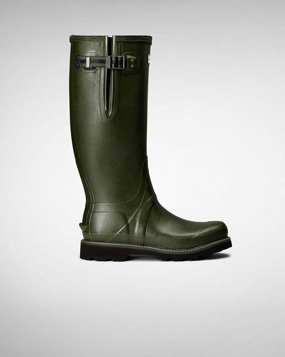 Hunter Balmoral Side Adjustable Tall Rain Boots - Shop Mens Dark Olive - DABHPU035